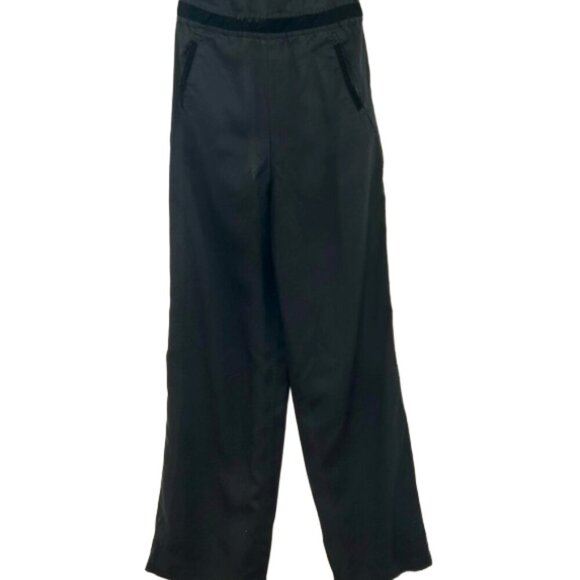 Free People x Revolve Black Tuxedo Jumpsuit Lace Inset Wide-Leg Open Back 0 - Picture 5 of 14